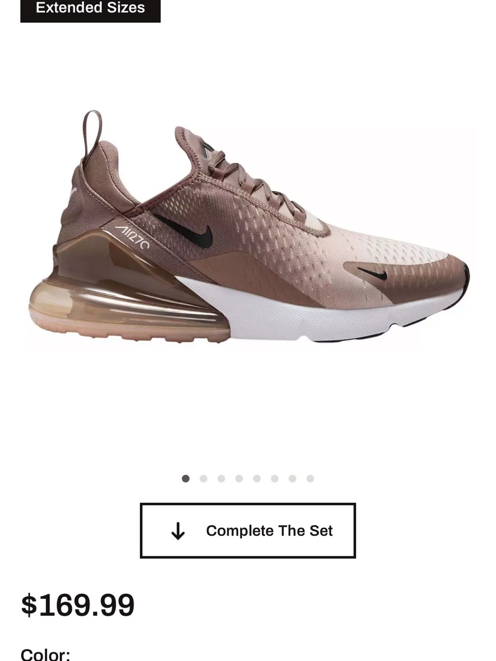 Nike Air Max 270 in Mink Brown, Size 11.5